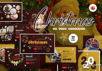 22页圣诞祝福圣诞节活动策划圣诞派对国外PPT模板 - 顶尖PPT