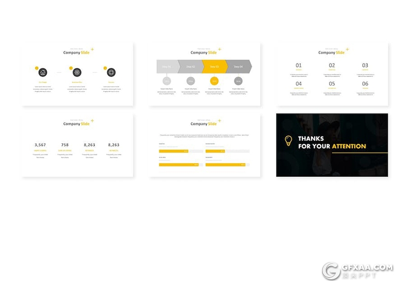 30页创意业务分析产品摄影展示活动策划营销多用途国外PPT模板5种配色 - 顶尖PPT