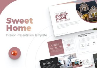 20页创意大气甜蜜之家室内装饰国外PPT模板 - 顶尖PPT