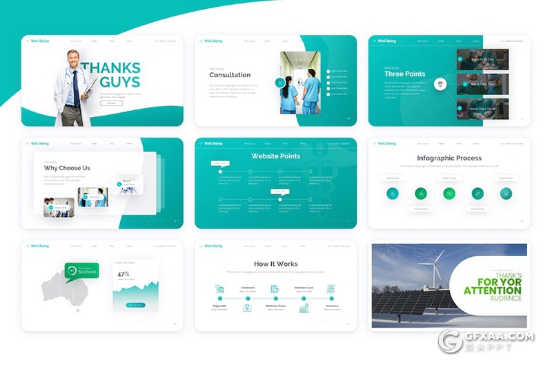 幸福医疗医学保健主题国外keynote模板 - 顶尖PPT