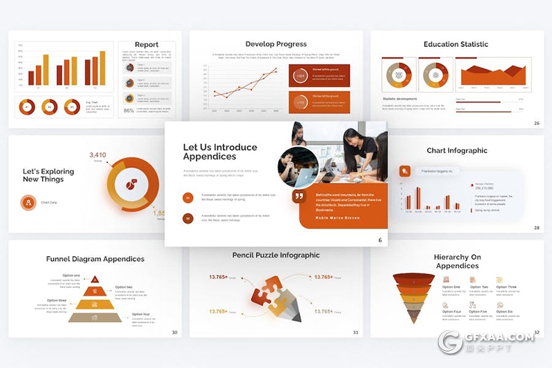 40页橙色商业计划企业合作团队介绍年计划总结商务通用国外PPT模板 - 顶尖PPT