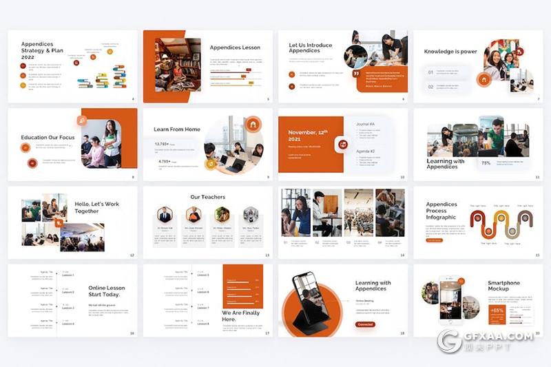 40页橙色商业计划企业合作团队介绍年计划总结商务通用国外PPT模板 - 顶尖PPT