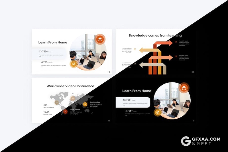 40页橙色商业计划企业合作团队介绍年计划总结商务通用国外PPT模板 - 顶尖PPT