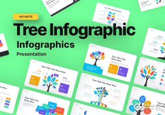 树信息图图形图表主旨keynote模板 - 顶尖PPT