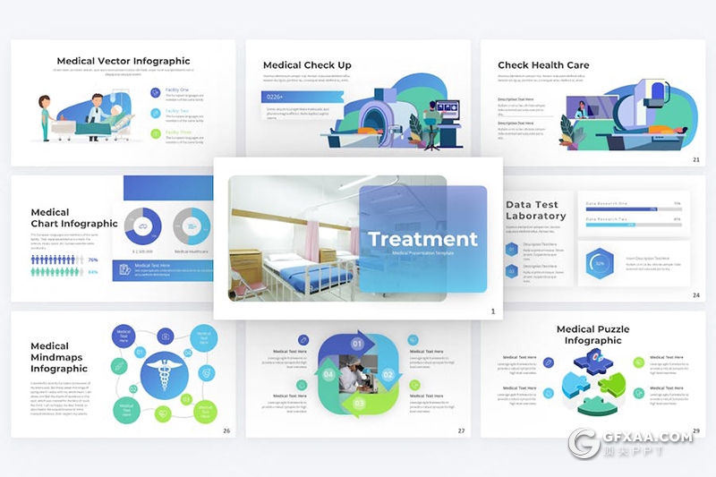 35页治疗医疗医学研究医疗团队介绍通用国外PPT模板 - 顶尖PPT