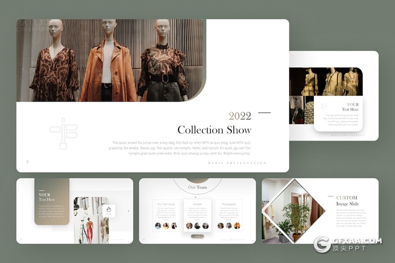 30页极简时尚西装时装展示精品店国外PPT模板 - 顶尖PPT