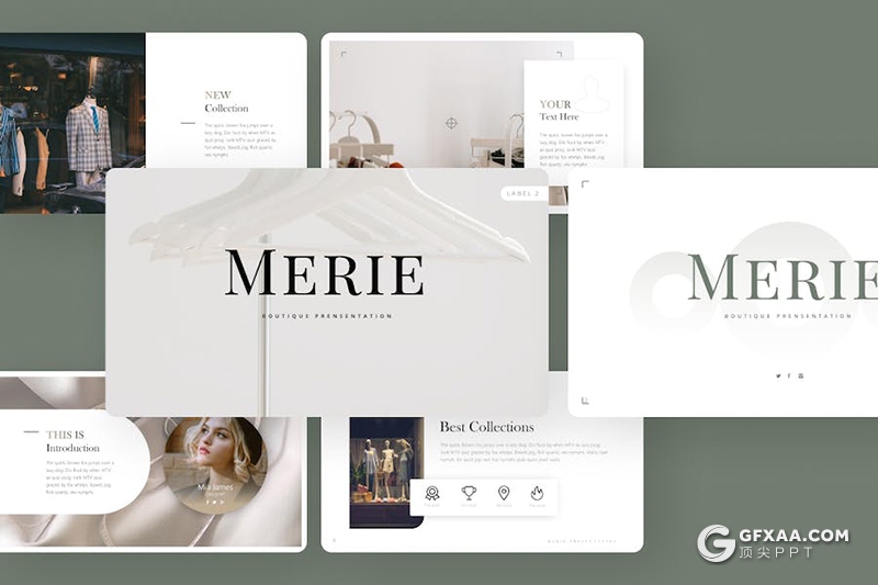 30页极简时尚西装时装展示精品店国外PPT模板 - 顶尖PPT