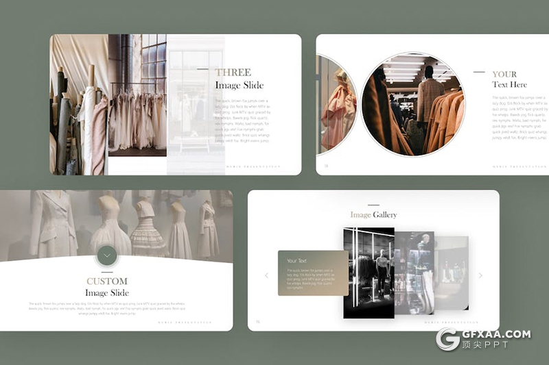 30页极简时尚西装时装展示精品店国外PPT模板 - 顶尖PPT