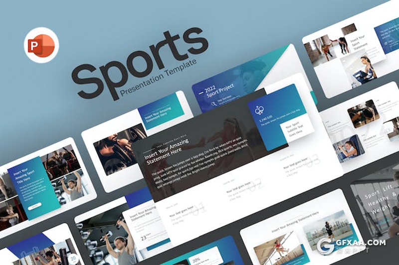 30页体育运动健身房健身运动展示通用国外PPT模板 - 顶尖PPT