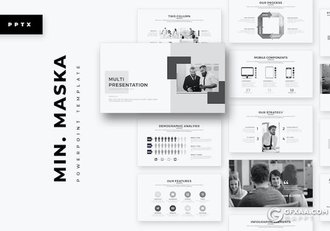 37页黑灰配色企业团队展示介绍商业计划企业合作多用途国外PPT模板 - 顶尖PPT