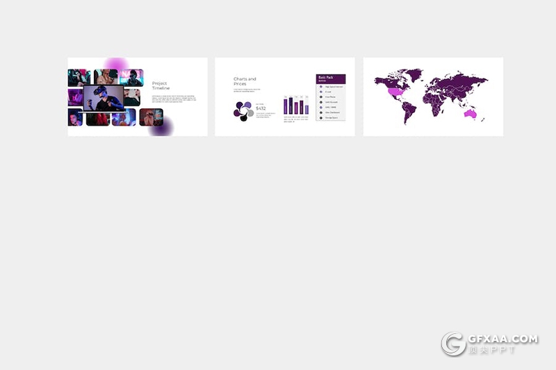 30页渐变色科技风虚拟世界VR项目介绍国外PPT模板 - 顶尖PPT