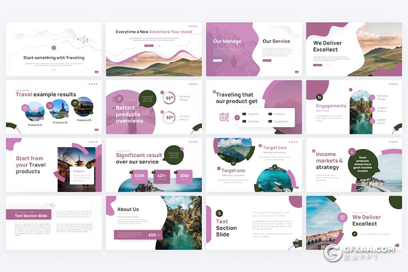 81页创意旅游景点展示旅行社数据分析国外PPT模板 - 顶尖PPT