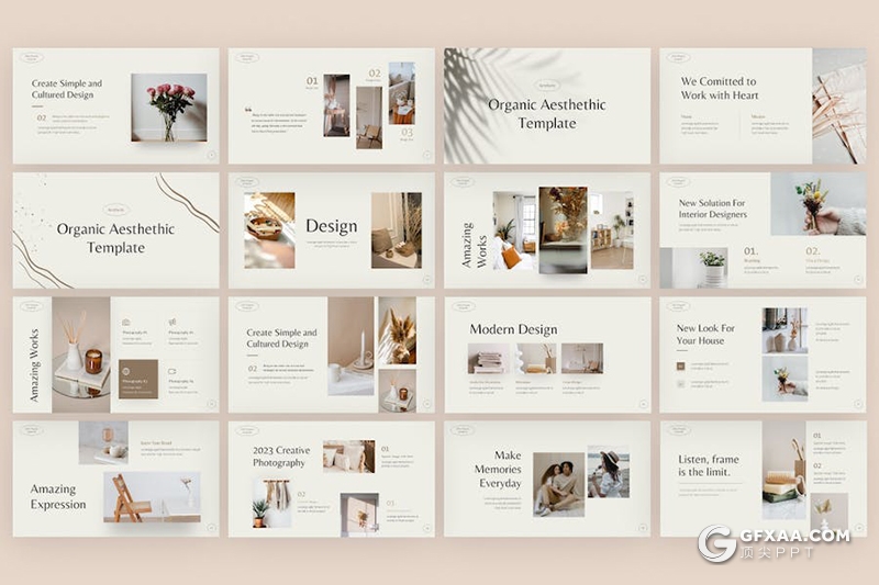 40页文艺风摄影图片展示产品介绍排版展示通用PPT模板 - 顶尖PPT