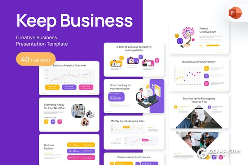 40页大气营销计划商业计划业务合作多用途国外PPT模板 - 顶尖PPT