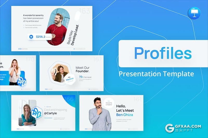 简约大气企业团队人员介绍keynote模板 - 顶尖PPT