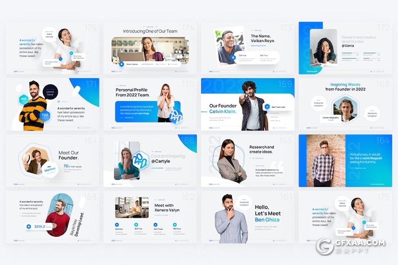 简约大气企业团队人员介绍keynote模板 - 顶尖PPT