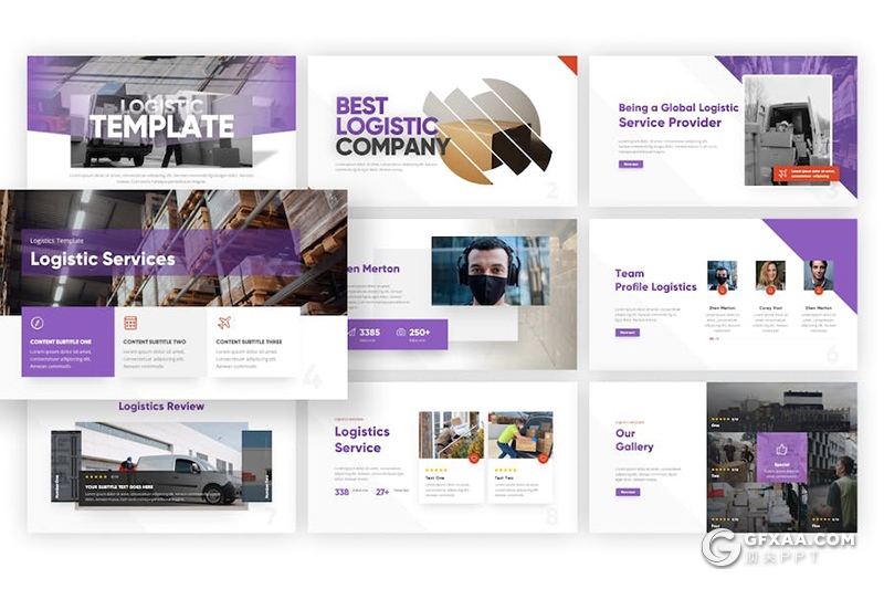 航运物流大气物流运输行业多用途国外keynote模板 - 顶尖PPT