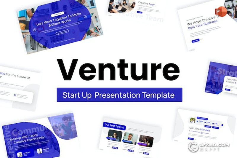 43页蓝色大气企业合作商业计划年计划总结汇报通用国外PPT模板 - 顶尖PPT