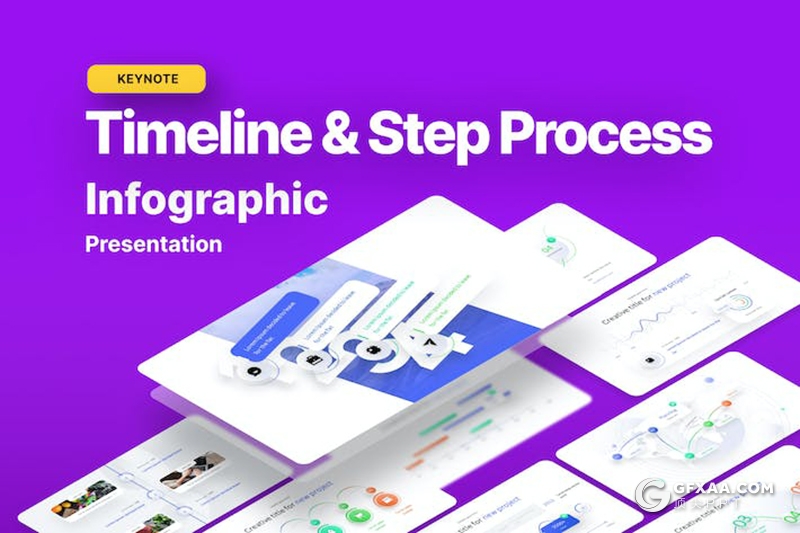 时间表步骤流程图图形图表keynote模板 - 顶尖PPT