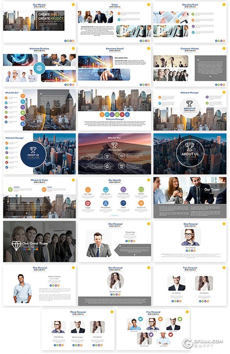 10套高品质多页数商业计划企业合作商务数据图形图表PPT模板 - 顶尖PPT