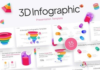 35页创意3D信息图表PPT模板 - 顶尖PPT