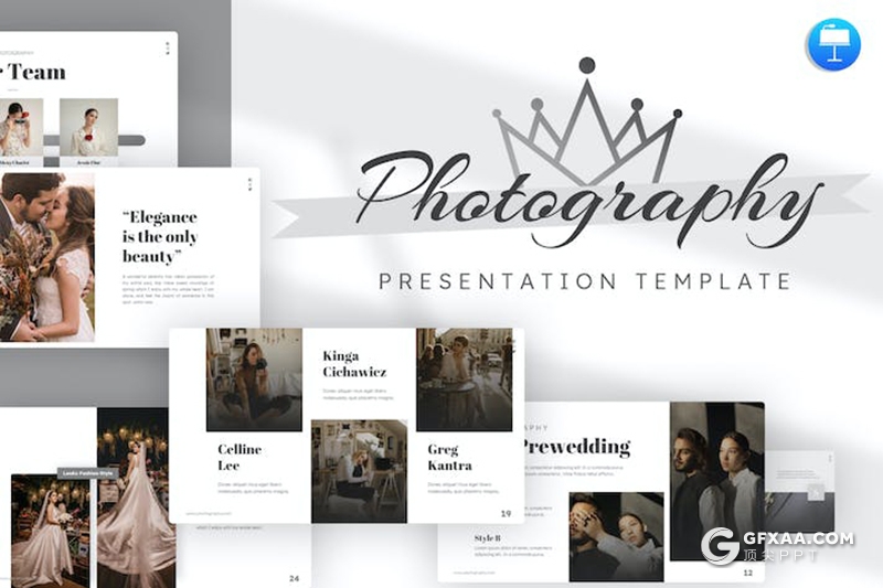 极简风婚纱摄影展示婚礼策划通用国外keynote模板 - 顶尖PPT