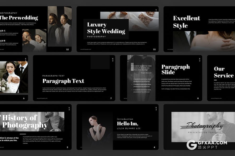 极简风婚纱摄影展示婚礼策划通用国外keynote模板 - 顶尖PPT