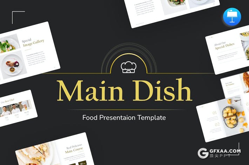 餐厅美食介绍主题国外keynote模板11种配色 - 顶尖PPT