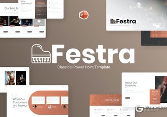 32页古典音乐演唱会介绍宣传大合唱通用国外PPT模板 - 顶尖PPT