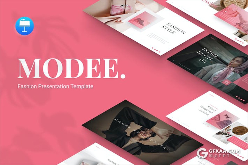 时尚杂志风模特摄影展示产品介绍主题国外keynote模板 - 顶尖PPT