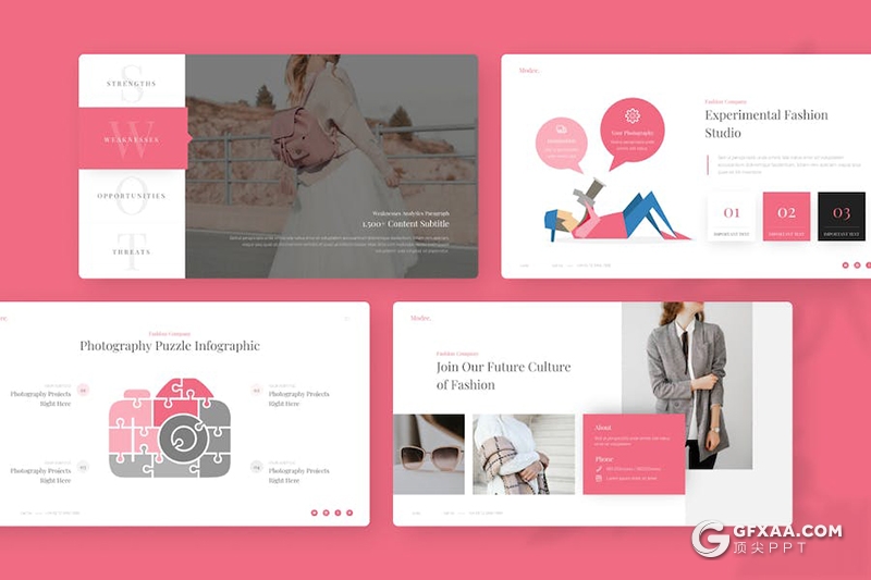 时尚杂志风模特摄影展示产品介绍主题国外keynote模板 - 顶尖PPT