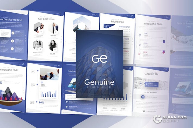 60页大气企业介绍商业合作业务展示计划总结商务通用国外PPT模板A4尺寸11种配色 - 顶尖PPT