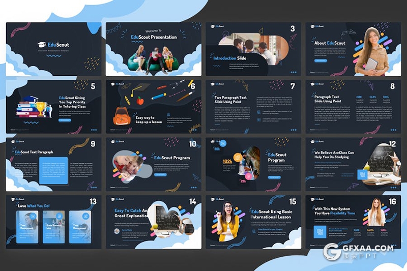45页创意精美教育培训趣味教育通用国外PPT模板 - 顶尖PPT