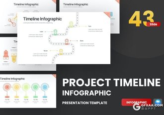 43页多色彩项目进程时间表keynote模板 - 顶尖PPT