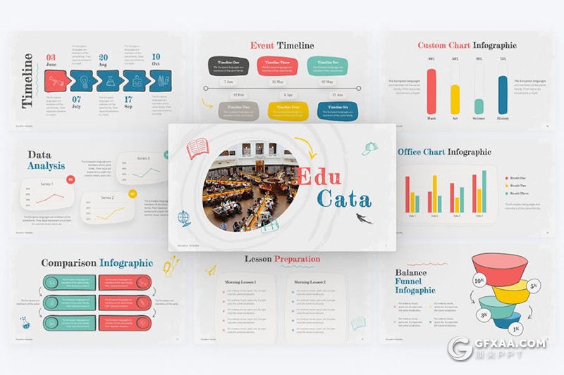 47页涂鸦手绘风教育数据分析总结教育主题国外PPT模板 - 顶尖PPT