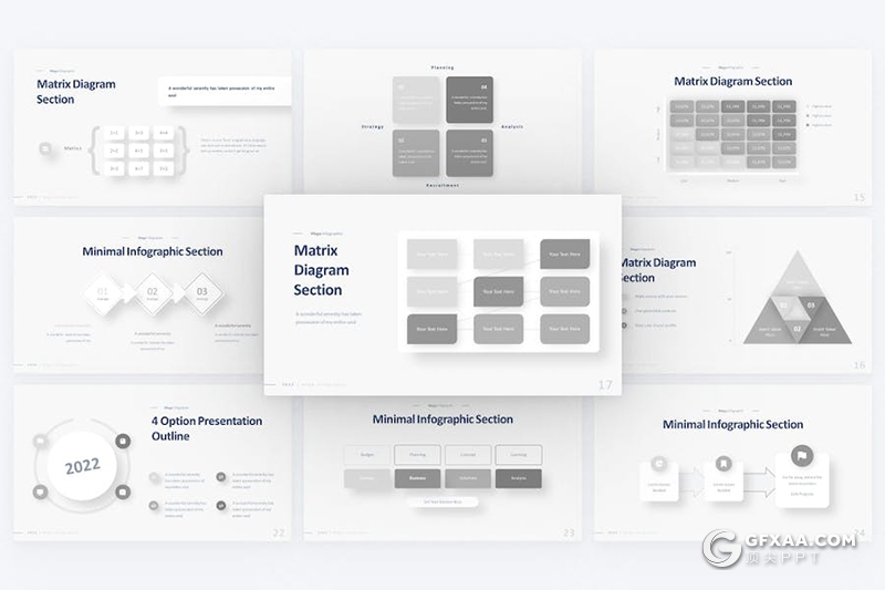 34页灰色箭头数据分析时间线信息图PPT模板 - 顶尖PPT