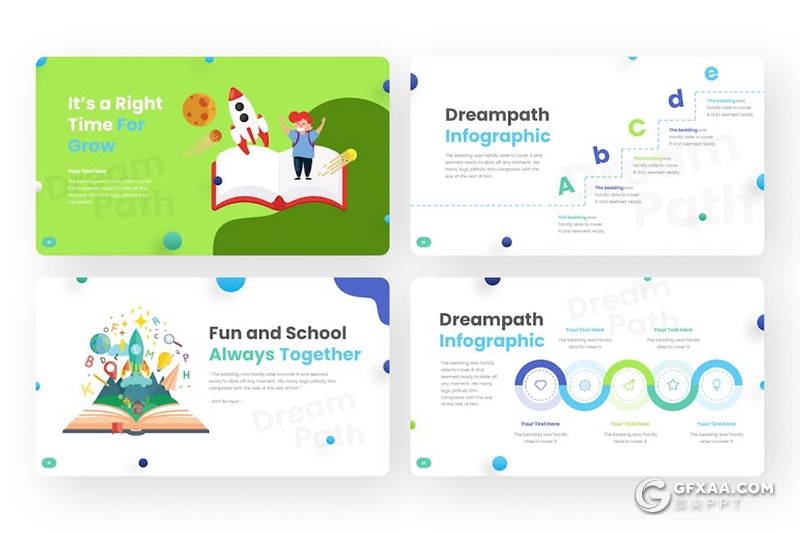 32页梦想之路教育主题国外PPT模板 - 顶尖PPT