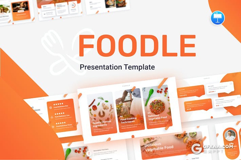 餐厅餐饮美食介绍宣传食品主题国外keynote模板11种配色 - 顶尖PPT