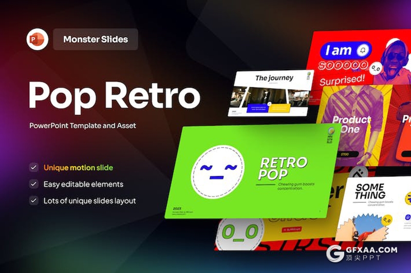 30页创意流行音乐复古音乐介绍动漫效果展示通用PPT模板 - 顶尖PPT