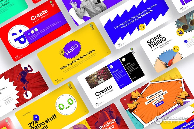 30页创意流行音乐复古音乐介绍动漫效果展示通用PPT模板 - 顶尖PPT