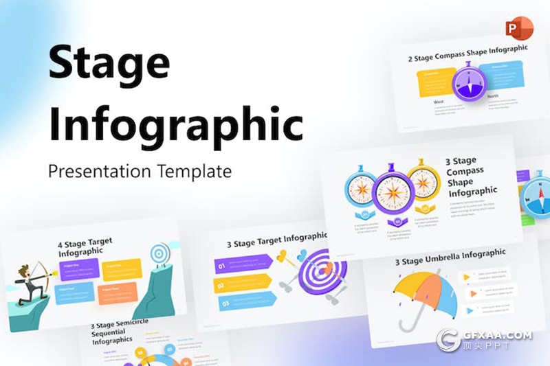 10页阶段商务信息图表PPT模板 - 顶尖PPT