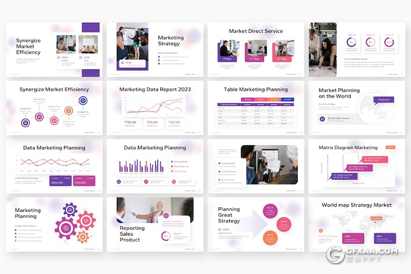 35页市场业务营销策划商业计划年计划总结多用途国外PPT模板 - 顶尖PPT