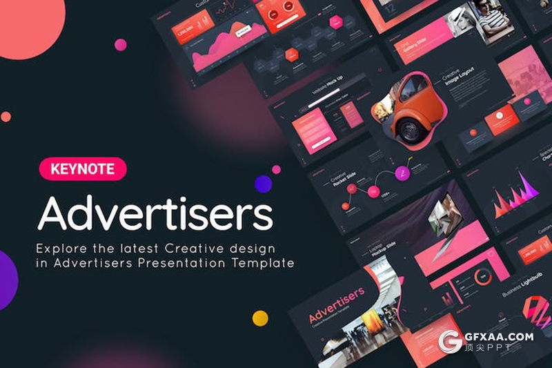 创意渐变色商业计划企业合作营销策划广告商数据展示通用国外keynote模板 - 顶尖PPT