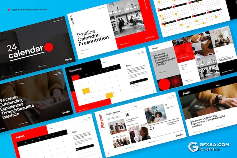 30页商业策划工作排期规划日历农历keynote模板 - 顶尖PPT