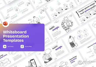 25页卡通手绘涂鸦风格商业人物插画国外PPT模板 - 顶尖PPT