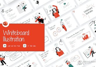 25页手绘涂鸦人物插画商务概念插图国外PPT模板 - 顶尖PPT