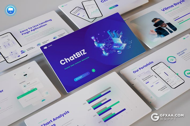 人工智能chatGPT对话生成科技未来国外Keynote模板 - 顶尖PPT