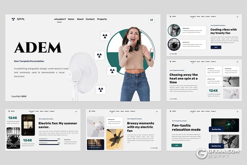 27页风扇产品展示介绍研发国外keynote模板 - 顶尖PPT