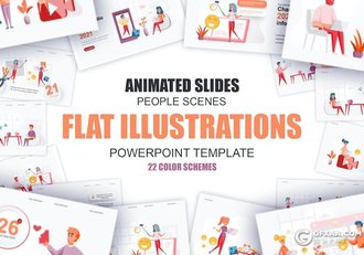 45页社交媒体数据分析商业人物插画场景展示图形国外PPT模板 - 顶尖PPT