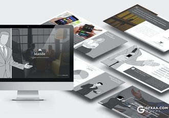 127页创意黑白商业简介计划总结商务概念插画国外PPT模板5种配色 - 顶尖PPT